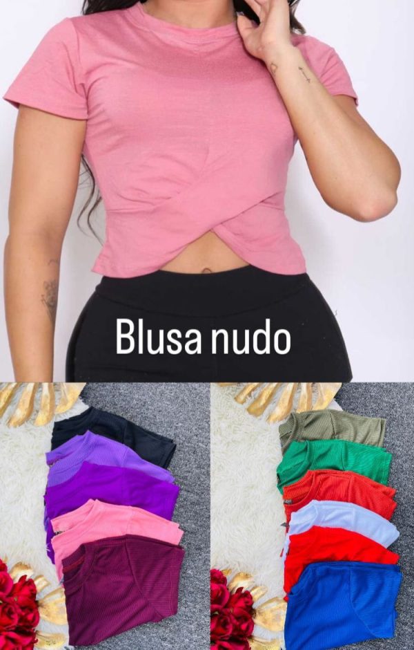 Blusa nudo manga corta