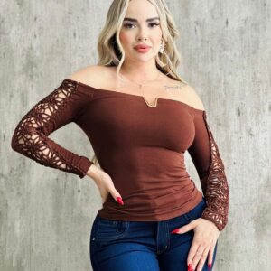 Blusa Flor manga larga
