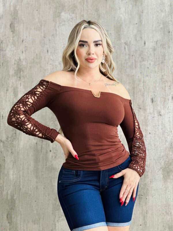 Blusa Flor manga larga